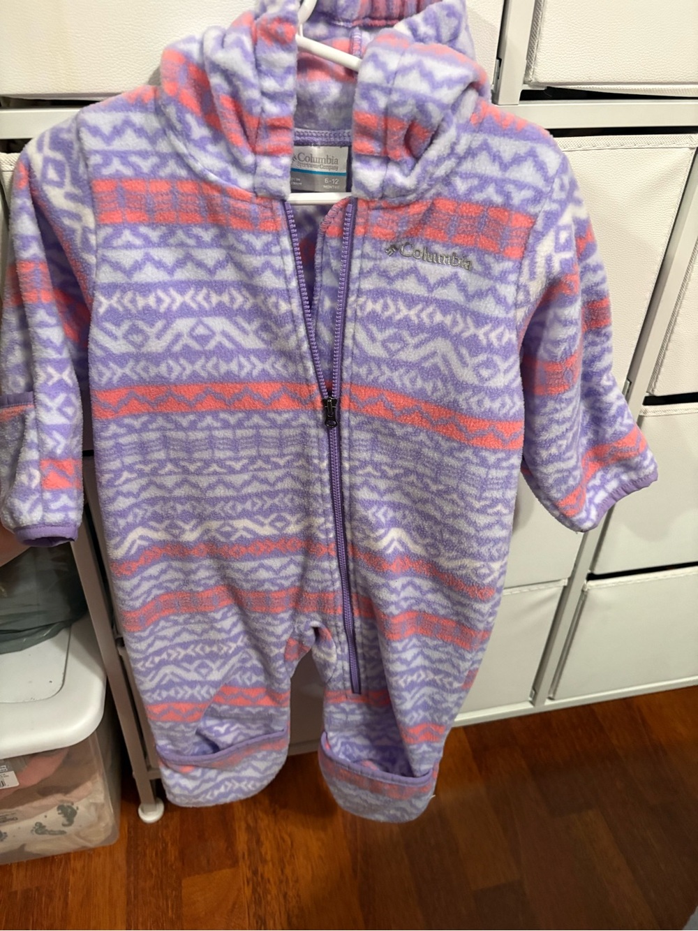 Columbia Lavender & Coral Patterned Fleece One-Piece
